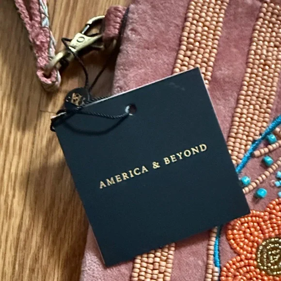 Isabel Marant Striped Pink and Orange Embroidered Wristlet - Picture 2 of 3